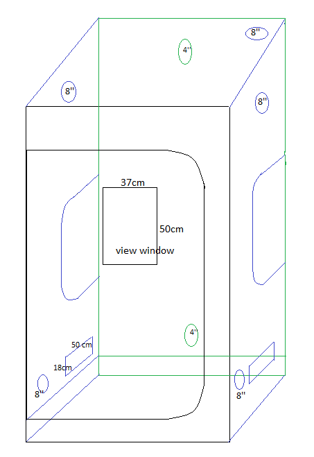 4' x 4' Fusion Hut 1680D 1 Inch Pole Grow Tent