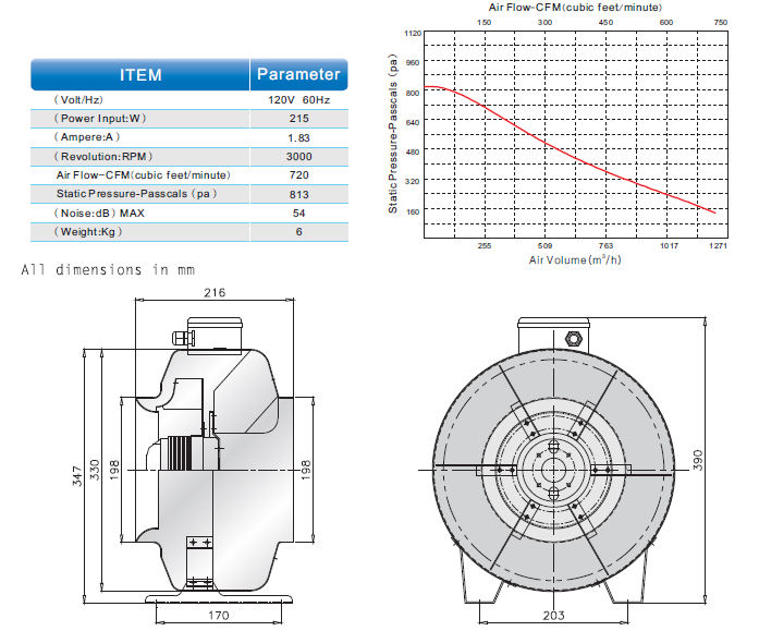 Fusion Breath 8 Inch Inline Fan