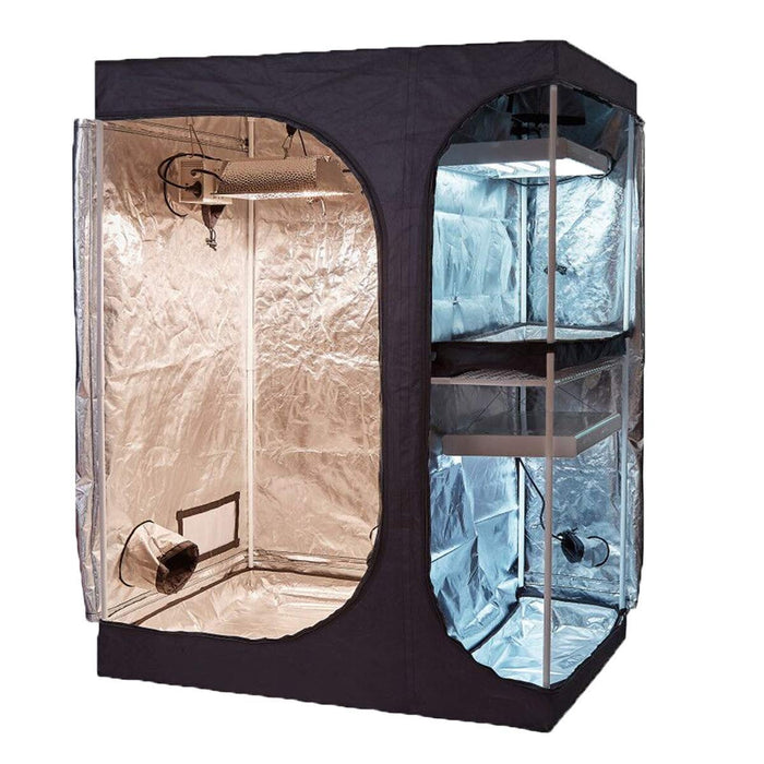 5' x 4' x 6.5' Fusion Hut 600D Dual Chamber 2-in-1 Grow Tent