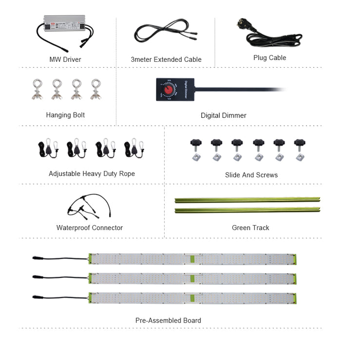 480 Watt 3000k Cree XP-E2 LM301H + 660nm 730nm + UV LED Fusion Bar Light