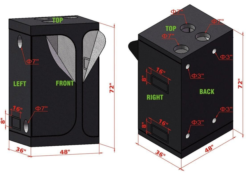 dual chamber grow tent 4' x 3' x 6' Fusion Hut 600D Dual Chamber 2-in-1 Grow Tent — GrowLights Canada