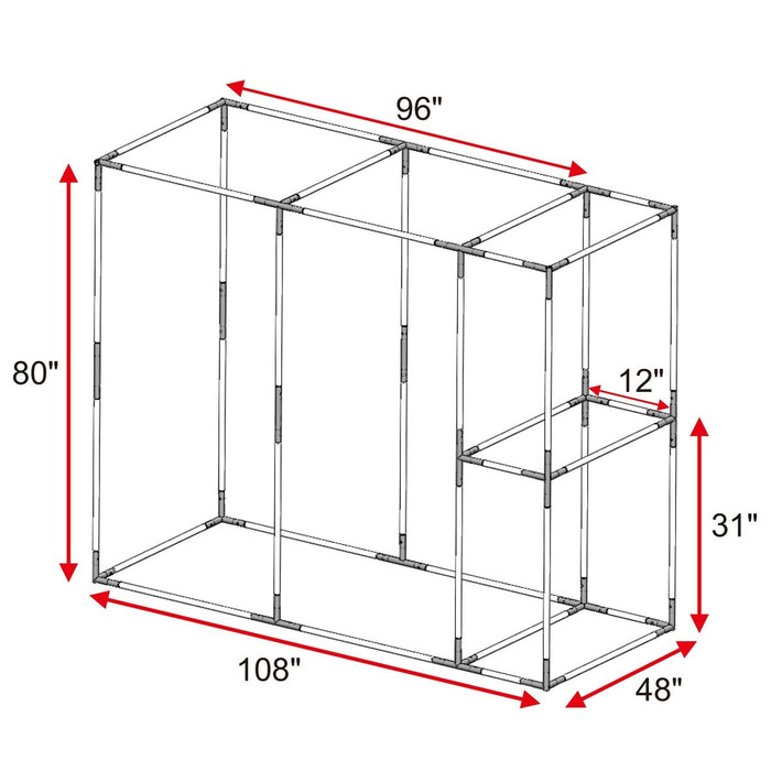 9' x 4' Dual Chamber Stealth LED Grow Tent Kit