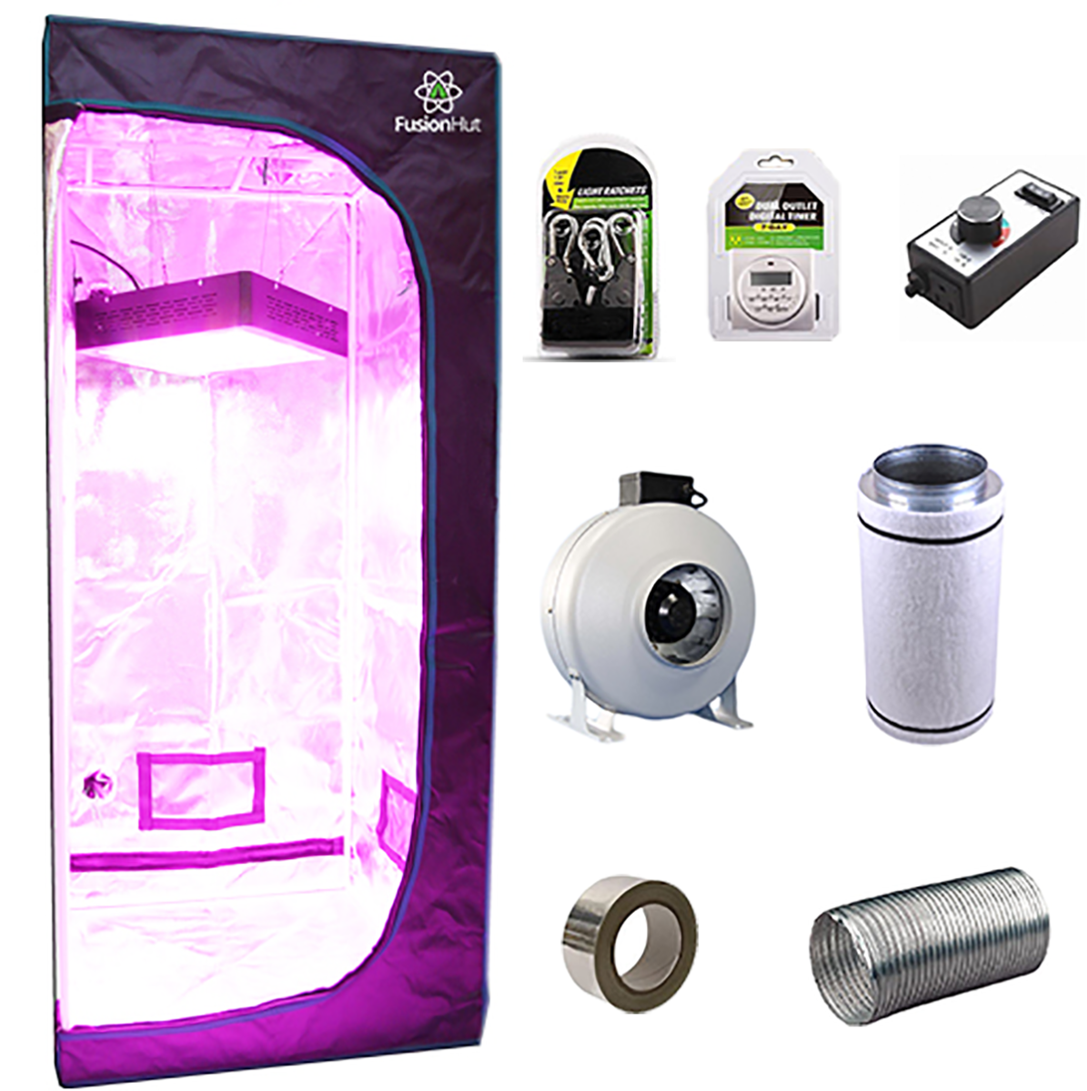 2' x 4' 400 Watt Stealth Grow Tent Complete Kit — GrowLights Canada